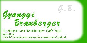 gyongyi bramberger business card